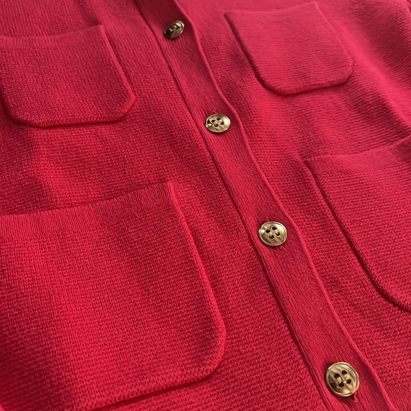 J.Crew Girls' Red Collared Sweater Lady Jacket—On Holiday Tee—Heart Sequin Tee - Picture 4 of 12